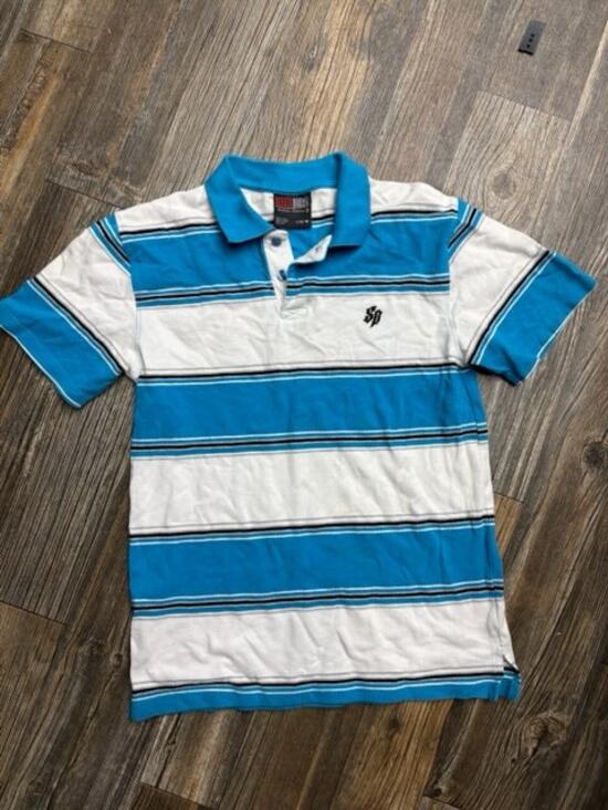 Southpole Other - Southpole Striped Polo Shirt Youth 14-16 Blue White Y2K